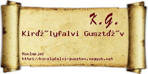 Királyfalvi Gusztáv névjegykártya